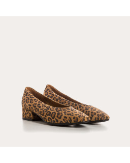 Favorite Heel Ballerinas Leopard Velvet Leather - Elegance & Comfort | Reqins