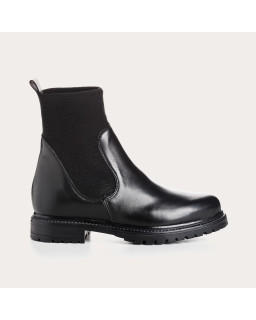 Boots Chelsea plates en cuir avec élastiques