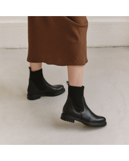 Boots Chelsea leather flat with elastic