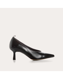 Black Leather Bless Pumps | Reqins