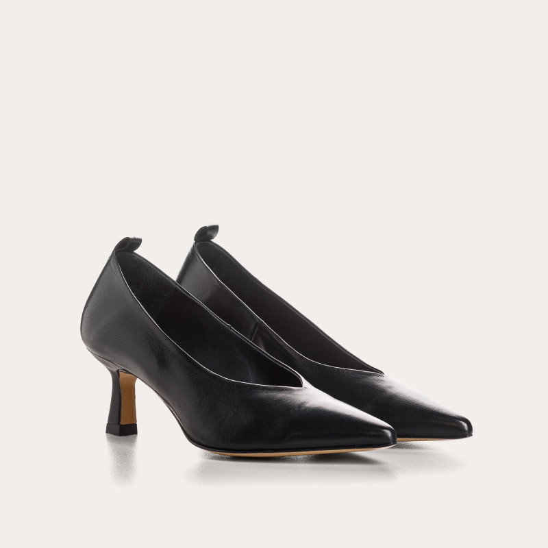 Escarpins Bless Cuir Noir | Reqins