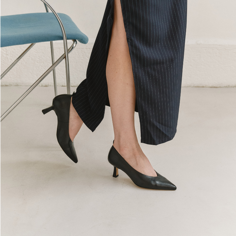 Escarpins Bless Cuir Noir | Reqins