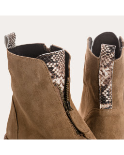 Boots Dickson en cuir velours & python – Élégance & confort | Reqins