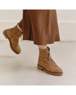 Boots Dickson en cuir velours & python – Élégance & confort | Reqins