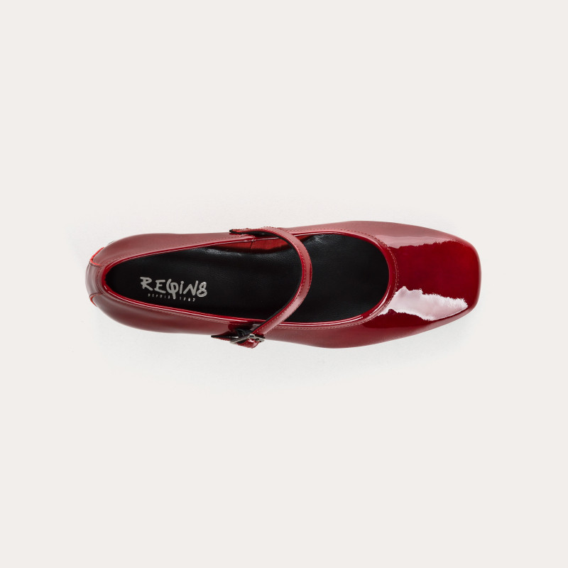 Kelly Heeled Babies - Woman Varnished Leather Pumps | Reqins