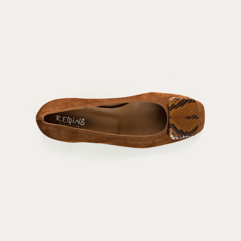 Ballerinas Woman with Facet Leather Printed - Kefir | Reqins