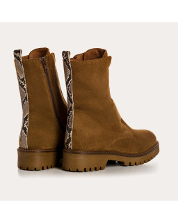 Boots chelsea velvet leather with elastic and interior zip