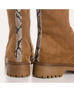 Boots chelsea velvet leather with elastic and interior zip