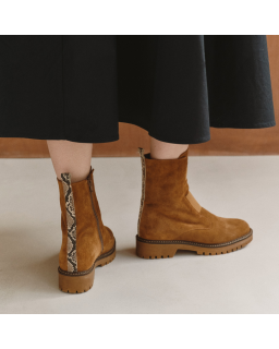 BOOTS DUSKY CUIR VELOURS