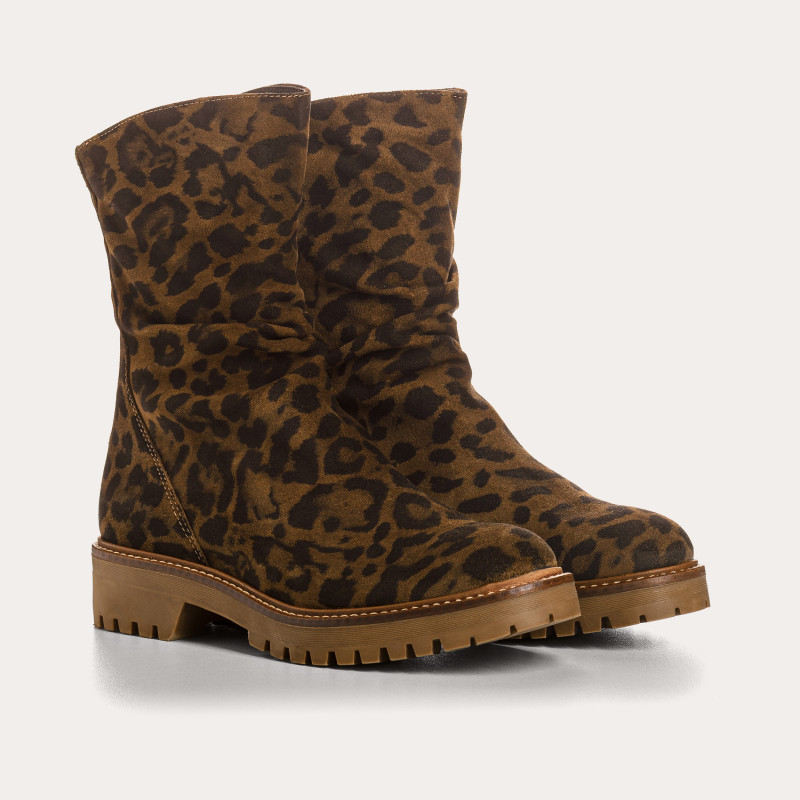 Velvet leather woman boots - dunk model | Reqins