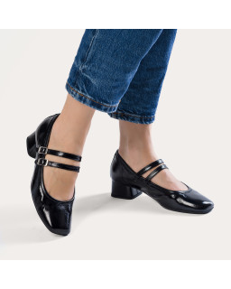 Babies à talons Kristen en cuir vernis Naplak | Élégance chic | Reqins