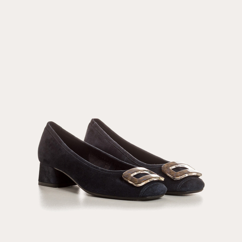 Kornelia Ballerina with Velvet Leather Heels - Reqins