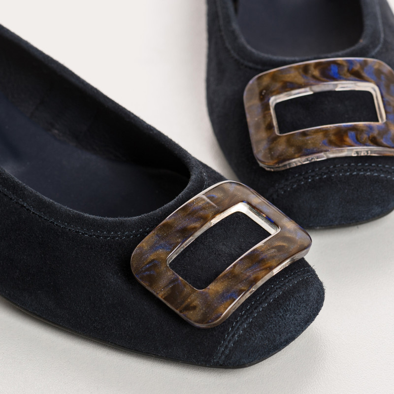 Kornelia Ballerina with Velvet Leather Heels - Reqins