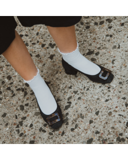 Ballerines Kornelia à talons en cuir velours - Reqins