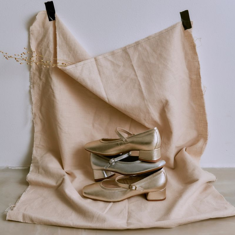 Kelly Metallic Heeled Babies - Elegance & Comfort | Reqins