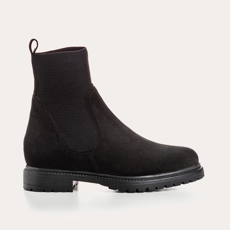 Boots chelsea velvet leather with elastic