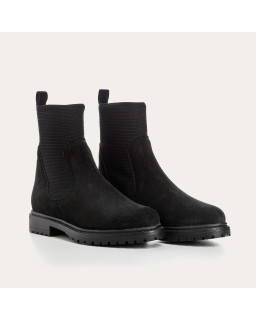 Boots Chelsea en cuir velours avec élastiques