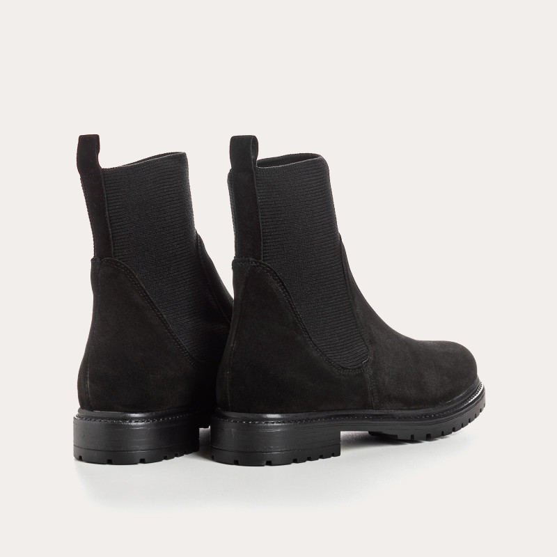 Boots chelsea velvet leather with elastic