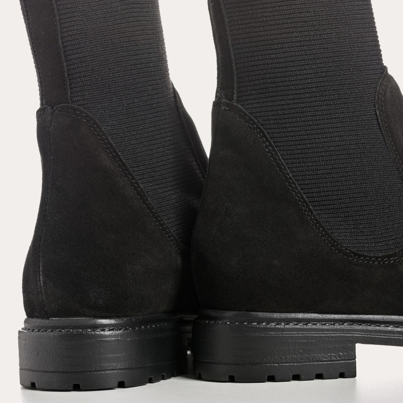 Boots chelsea velvet leather with elastic