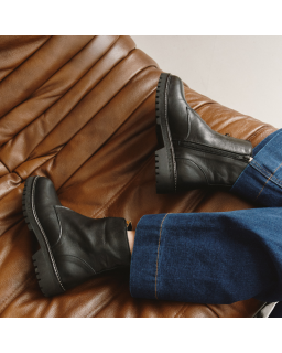 Black Leopard Leopard Details Boots | Reqins