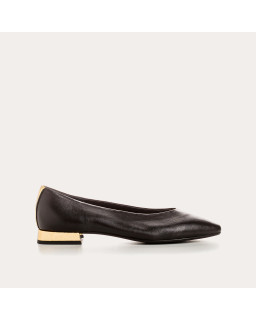 Ballerinas Thea black leather cracked | Reqins