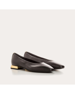 Ballerinas Thea black leather cracked | Reqins