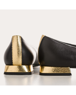 Ballerines Thea cuir noir craquelé | Reqins