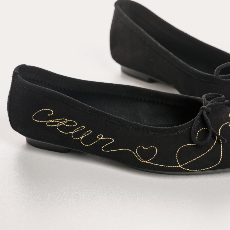 Ballerinas Heather with black velvet goat | Reqins