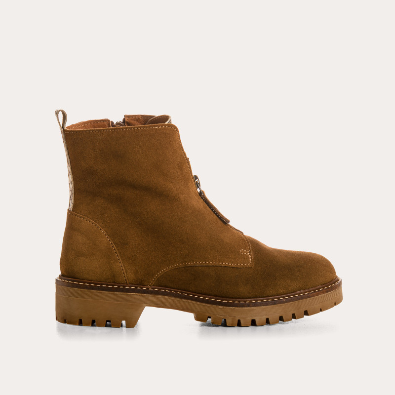 Boots Dickson en cuir velours & python – Élégance & confort | Reqins