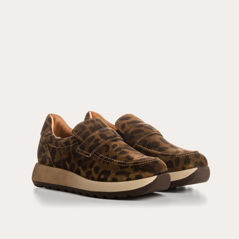 Sneakers Carabel velvet leather Serval | Bold style & comfort - Reqins
