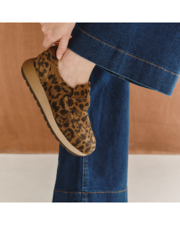 Sneakers Carabel velvet leather Serval | Bold style & comfort - Reqins