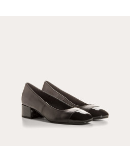 Ballerinas in heels Riviera leather varnish - Elegance & Comfort | Reqins