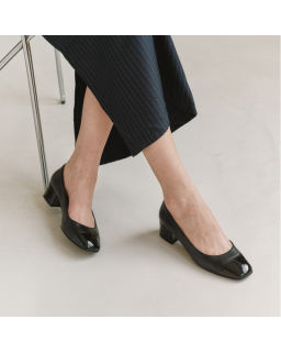 Ballerinas in heels Riviera leather varnish - Elegance & Comfort | Reqins