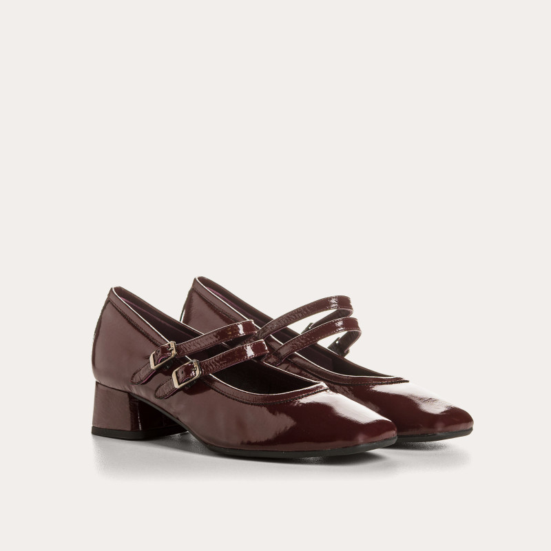 Babies à talons Kristen en cuir vernis Naplak | Élégance chic | Reqins