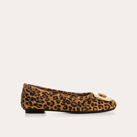 Ballerines Halina cuir velours léo | Chic animal & confort | Reqins
