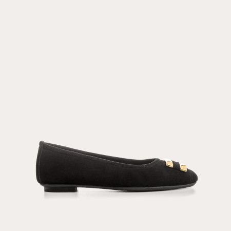 Velvet leather hippolyte ballerinas | Elegance & Comfort - Reqins