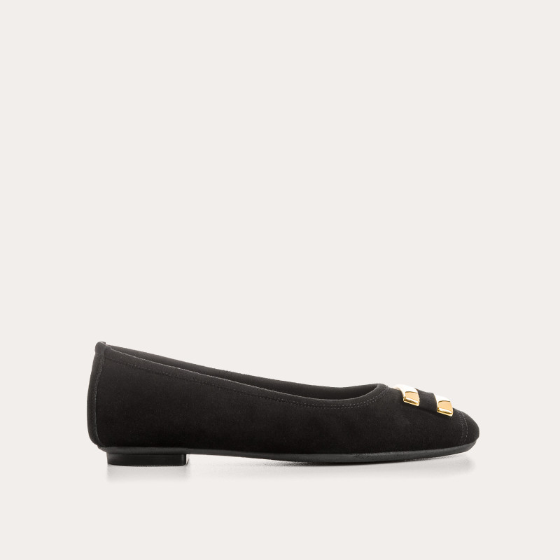 Velvet leather hippolyte ballerinas | Elegance & Comfort - Reqins