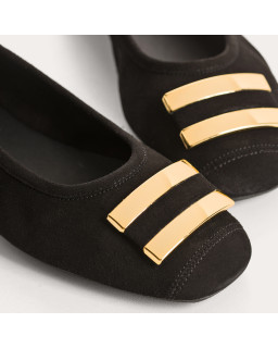 Velvet leather hippolyte ballerinas | Elegance & Comfort - Reqins