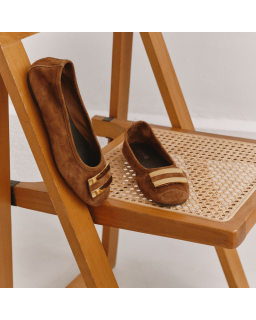 Velvet leather hippolyte ballerinas | Elegance & Comfort - Reqins