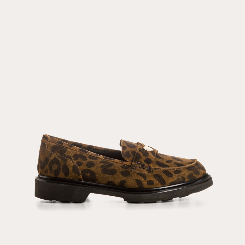 Moccasins Jack Leather Velvet Serval - Reqins