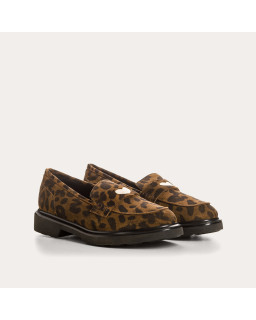 Moccasins Jack Leather Velvet Serval - Reqins