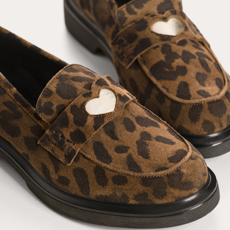 Moccasins Jack Leather Velvet Serval - Reqins