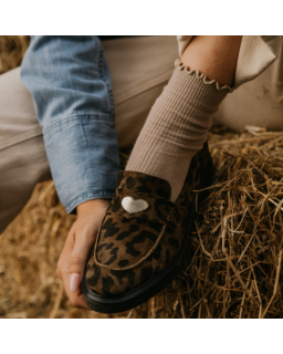 Moccasins Jack Leather Velvet Serval - Reqins