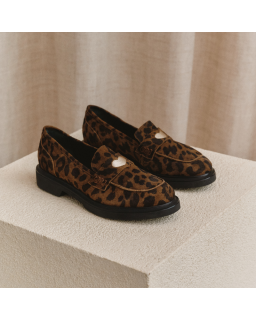 Moccasins Jack Leather Velvet Serval - Reqins