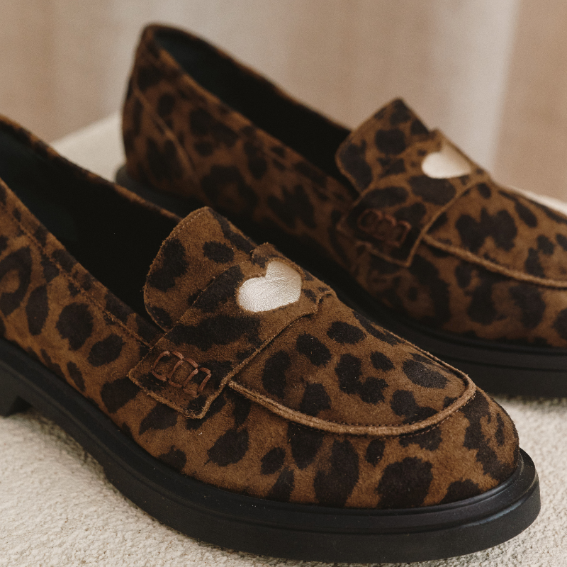 Moccasins Jack Leather Velvet Serval - Reqins