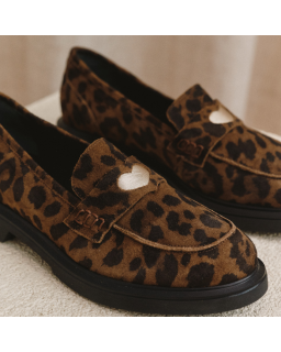 Moccasins Jack Leather Velvet Serval - Reqins