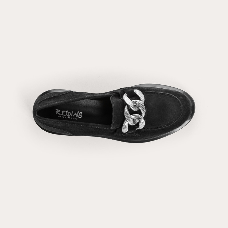 Mocassins Jaliana en cuir velours oil – Élégance & confort | Reqins