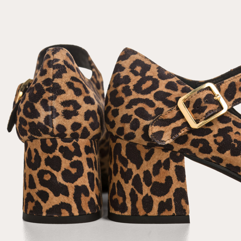 Escarpins femme en cuir velours imprimé – Modèle Ginger | Reqins