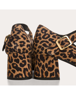 Pumps Woman in velvet leather printed - Ginger model | Reqins