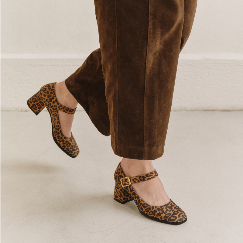 Pumps Woman in velvet leather printed - Ginger model | Reqins